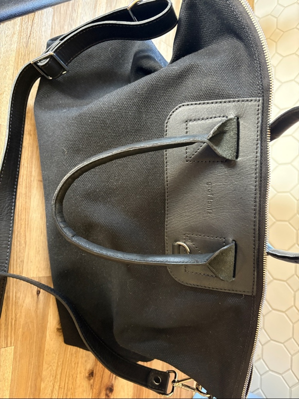 Graf Lantz Bedford Waxed Canvas Weekender Bag with Leather Trim